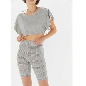 Urban Outfitters Plaid High Rise Bike Shorts Small Womens
